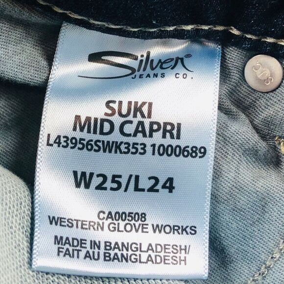 Silver Suki Mid Capri Jeans Size 25/L24 - Picture 7 of 9